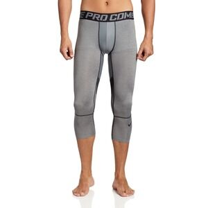 NEW Nike Pro Men's Compression Tights 3/4 Gamme Hypercool Carbon Gray 2XL NWT